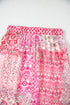 Red Boho Pattern Print Tassel Drawstring High Waist Maxi Dress